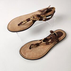 Born BOC Sandals Womens 8M Brown Palti T Strap Thong Slingback